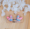 Boucle d'oreilles Mini Love marbré rose bonbon et bleu