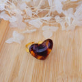 Bague réglable Coeur tortoise marron et caramel