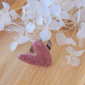 Bague réglable Love vieux rose pailletée