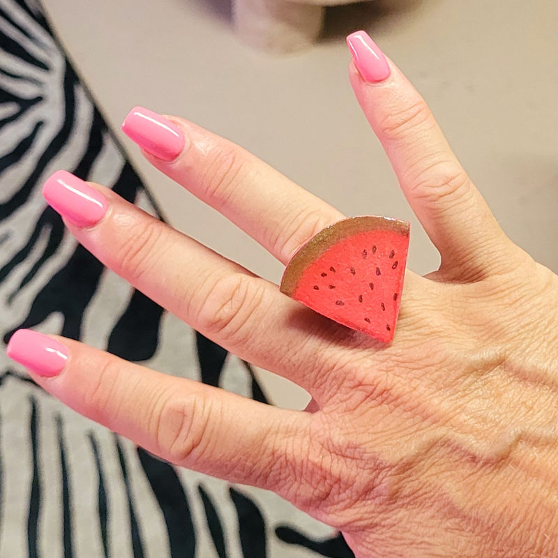 Bague réglable Pastèque