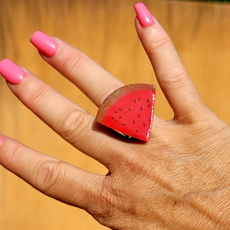 Bague réglable Pastèque