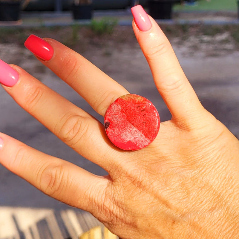 Bague réglable Romy Pastèque