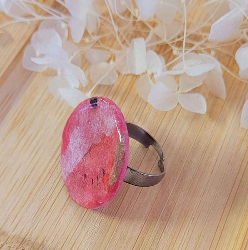 Bague réglable Romy Pastèque