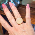Bague réglable ronde nude nacré pailleté