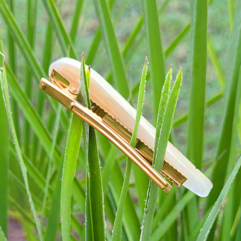 Barrette nacrée dorée