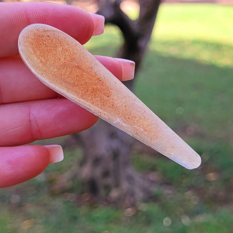 Barrette nacrée dorée
