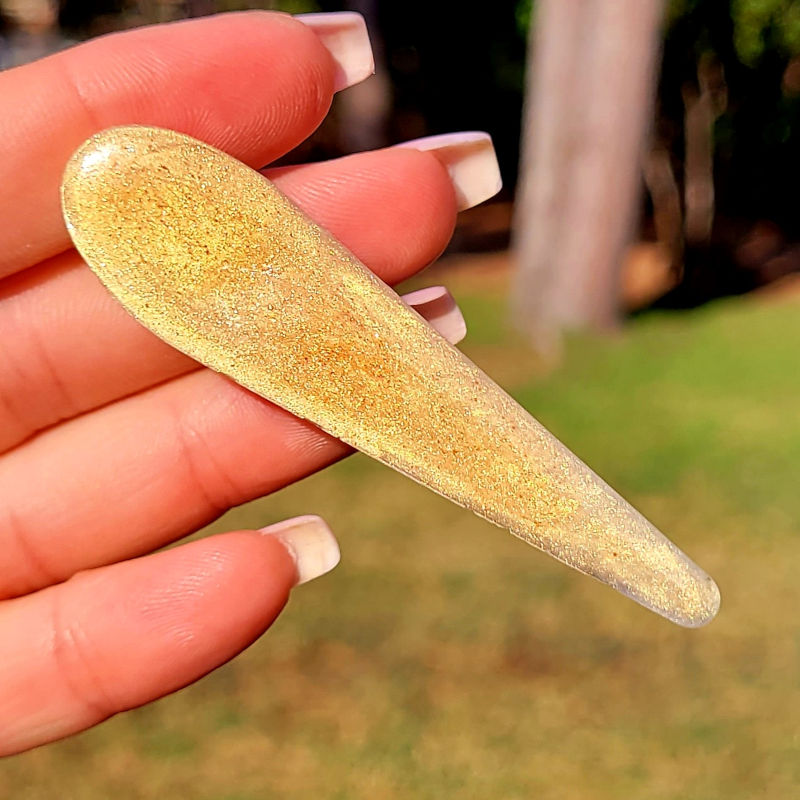 Barrette nacrée dorée