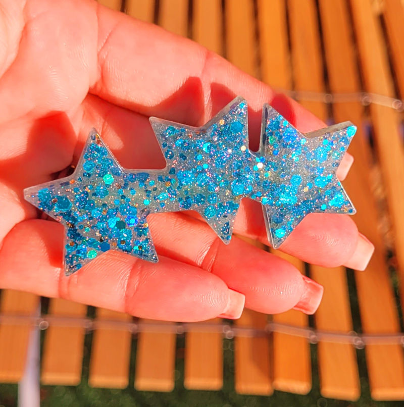 Barrette Etoile paillette bleu azur