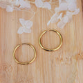 Boucles d'oreilles créole dorée et pampille Couronne réversible pois et rayure vert tendre