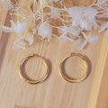 Boucles d'oreilles créole dorée et pampille Paola effet tortoise bleu jaune vert