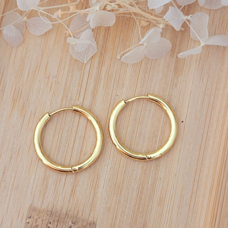 Boucles d'oreille Créole dorée pampille Coeur réversible Léopard jaune beurre caramel jaune et pailleté doré