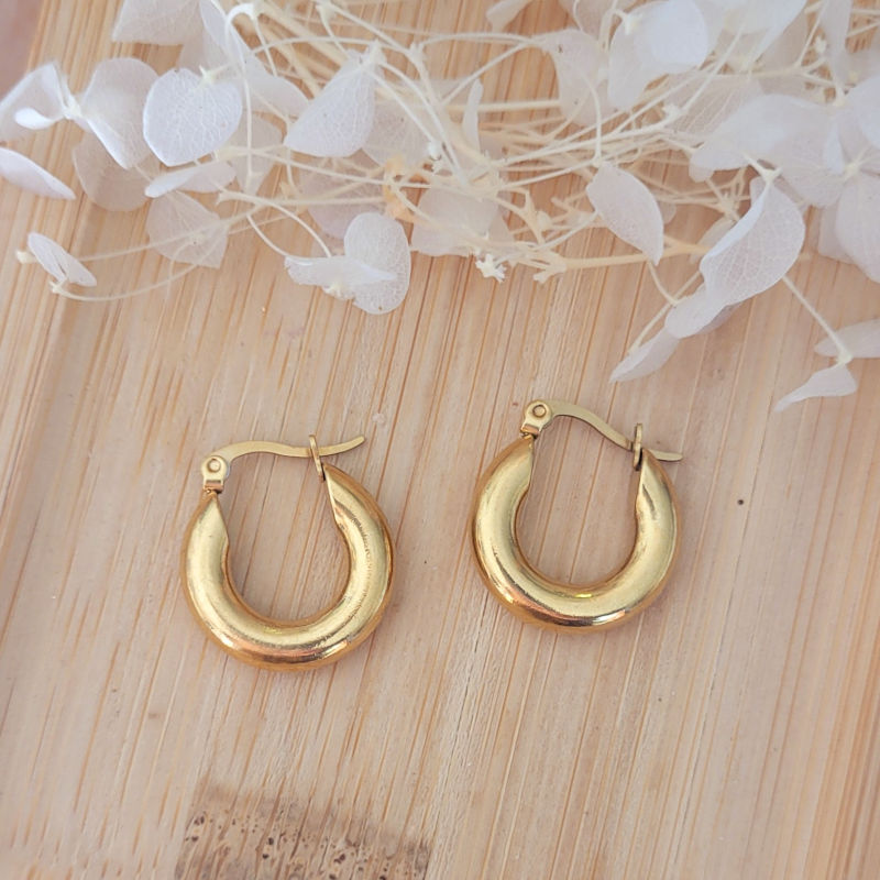 Boucles d'oreille Créole dorée pampille Coeur réversible Léopard rosé cuivré caramel orange et pailleté rosé cuivré
