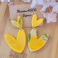 Boucle d'oreilles Double Love motif Citron