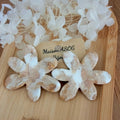 Boucles d'oreilles Flora marbré blanc beige et doré