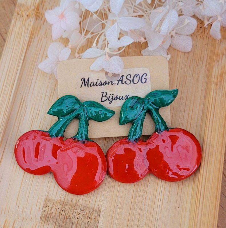 Boucles d'oreilles Fruit Cerise