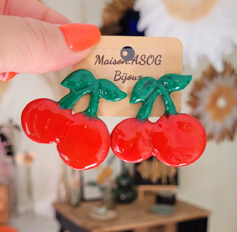 Boucles d'oreilles Fruit Cerise