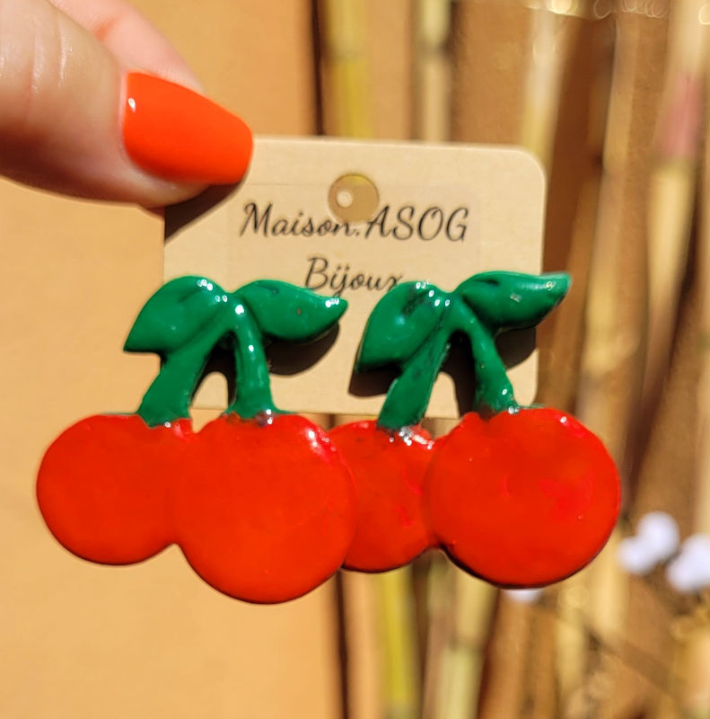 Boucles d'oreilles Fruit Cerise