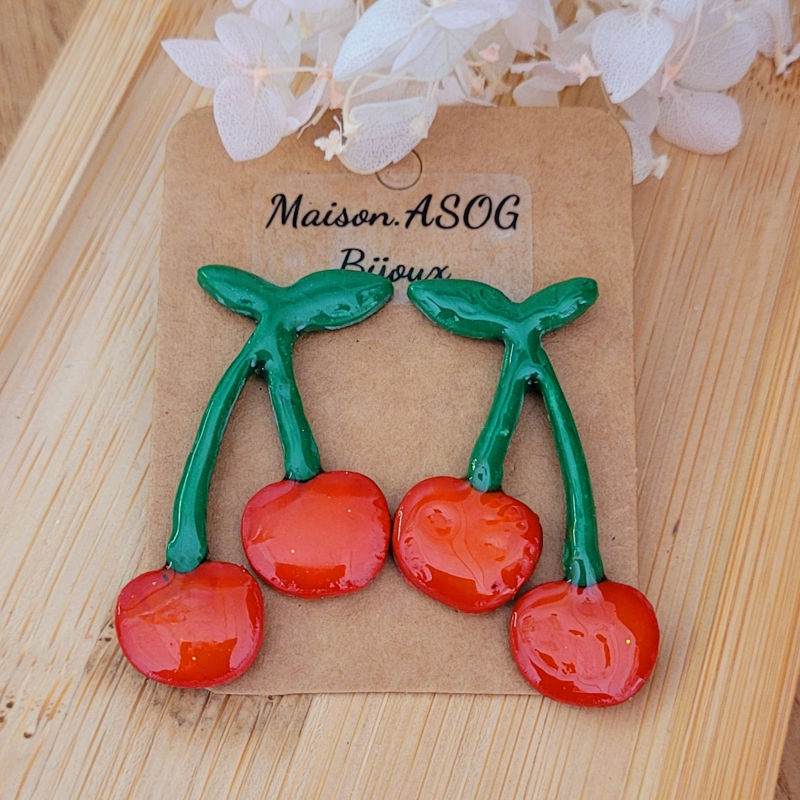 Boucles d'oreilles Fruit Cerise fine