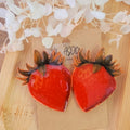 Boucle d'oreilles Fraise rouge foncé