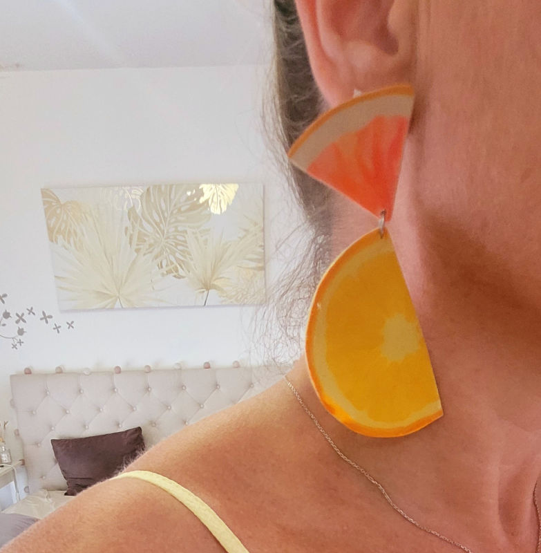 Boucle d'oreilles clou quartier Orange