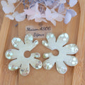 Boucles d'oreilles Giulia Blanc Nacré Paillette Argentée