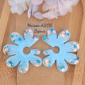 Boucles d'oreilles Giulia bleu pastel paillette bleu et dorée holographique