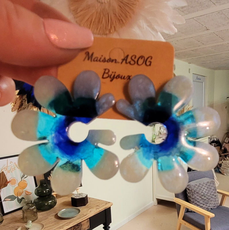 Boucles d'oreilles Giulia dégradé Bleu