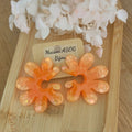 Boucles d'oreilles Giulia Orange paillette dorée holographique