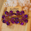 Boucles d'oreilles Giulia Prune pailletée Doré