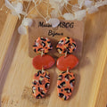 Boucle d'oreille Jackie léopard terracotta beige caramel doré