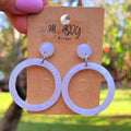 Boucles d'oreilles Jeannette pastille et créole nacrée blanc
