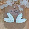 Boucles d'Oreille Love blanche à pois vert clair