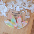 Boucle d'oreilles Love marbré aux couleurs printanières et doré