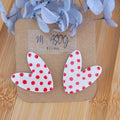 Boucles d'oreilles Love blanche à pois rouge