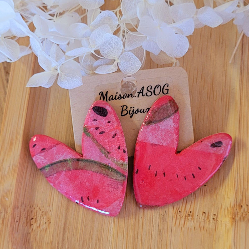 Boucles d'Oreille Maxi Love Pastèque