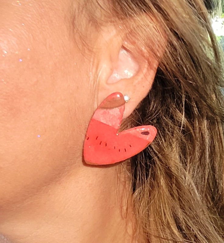 Boucles d'Oreille Maxi Love Pastèque