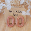 Boucles d'oreille Mia pailleté rosé cuivré