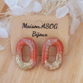 Boucles d'oreilles Mia terracotta pailletée doré