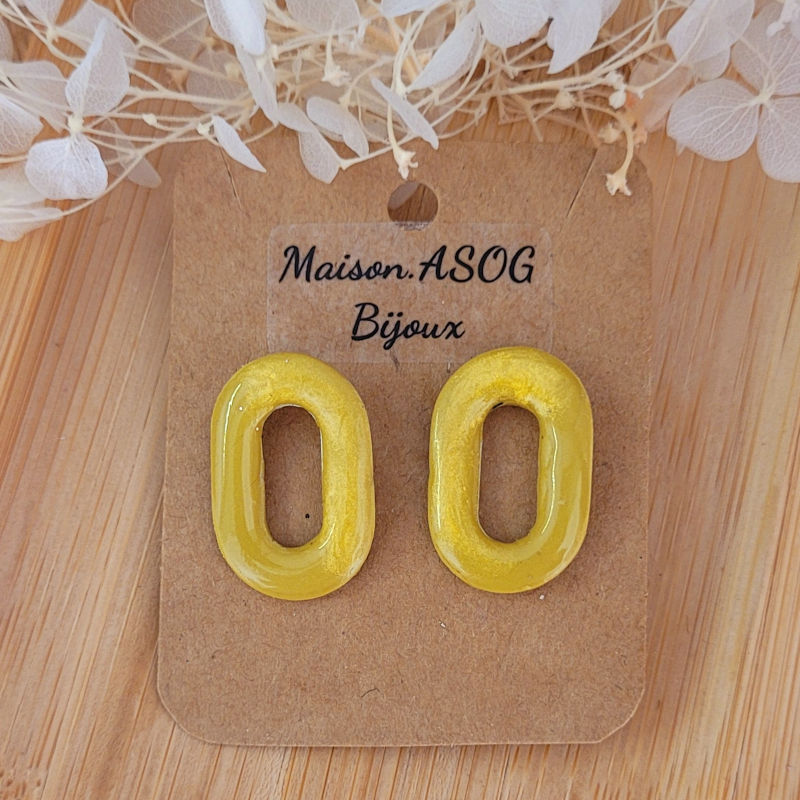 Boucles d'oreilles Mia vert anis irisé