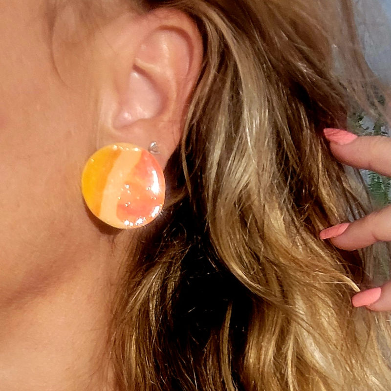 Boucles d'oreilles Romy motif fruit orange