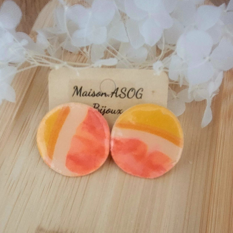 Boucles d'oreilles Romy motif fruit orange