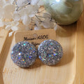 Boucles d'oreilles Romy paillette argentée holographique