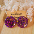 Boucles d'oreilles Romy paillette prune et dorée