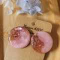 Boucles d'oreilles Romy rose clair et paillette rosé cuivré