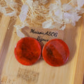 Boucles d'oreille Romy tortoise marron rouge brique