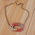 Bracelet Mia terracotta pailletée doré