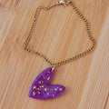 Bracelet Love chaine dorée violine pailleté rosé cuivré