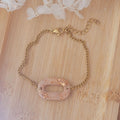 Bracelet chaîne doré Mia beige rosé feuille d'or rosé cuivré