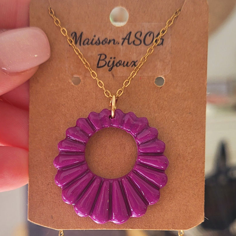 Collier chaîne dorée Camille violine