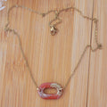 Collier Mia terracotta pailletée doré
